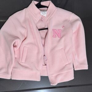 Pink Fleece Jacket with N star logo, naval academy USNA